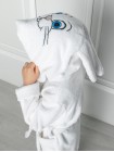 Халат детский махровый с вышивкой "белый зайка"