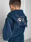 Халат детский махровый с вышивкой "синий котик"