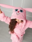 Халат детский махровый с вышивкой "розовый зайка"